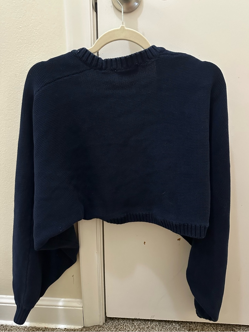 Aritzia Navy Cropped Open-Front Sweater - Picture 6 of 6